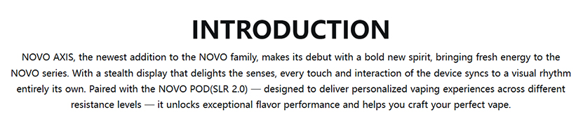 SMOK Novo Axis Pod Kit Short Description
