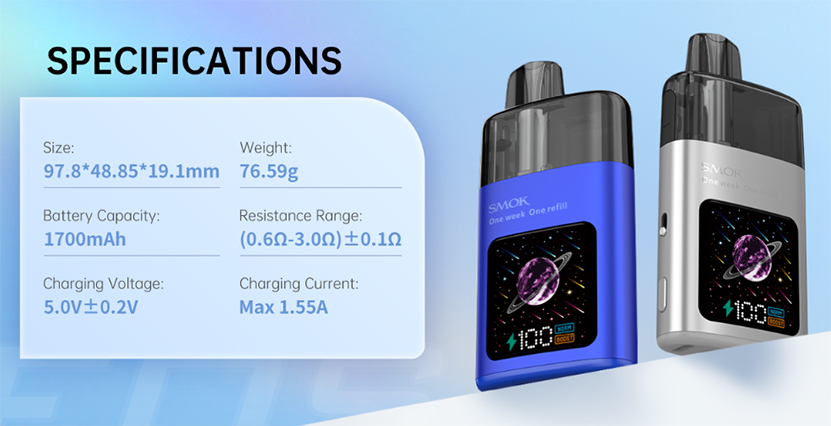 SMOK TFOS Pod Kit Specification