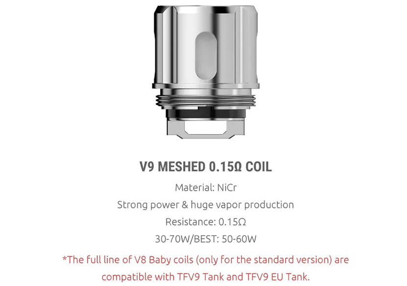 SMOK TFV9 Replacement Coil Features