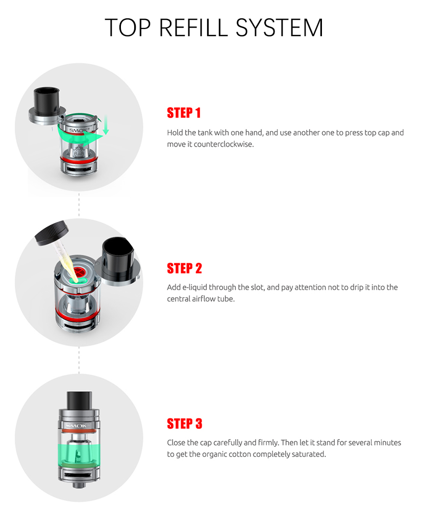 SMOK TFV8 Baby Tank Filling