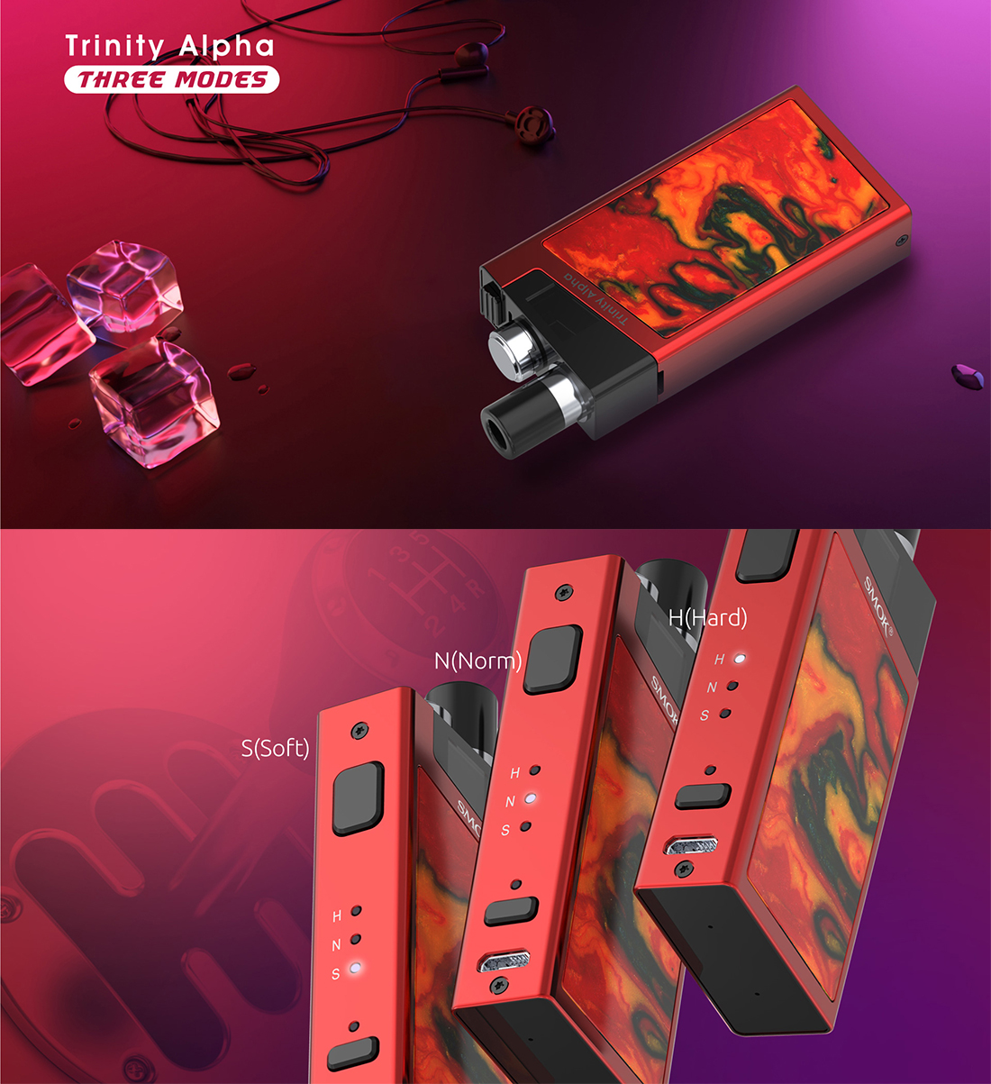 SMOK Trinity Alpha Vape Kit Modes