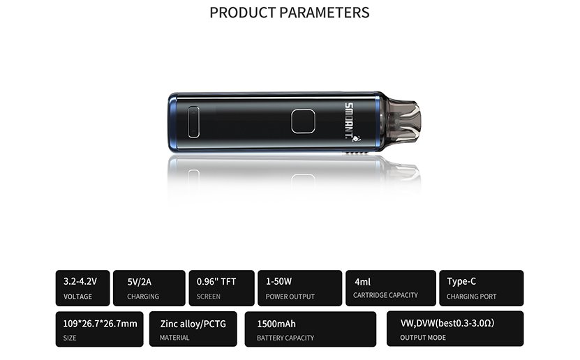 Smoant Charon T50 Pod Mod Kit Specificataion