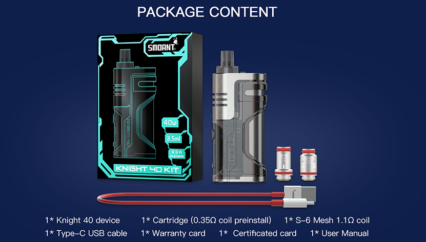Smoant Knight 40 Kit Package