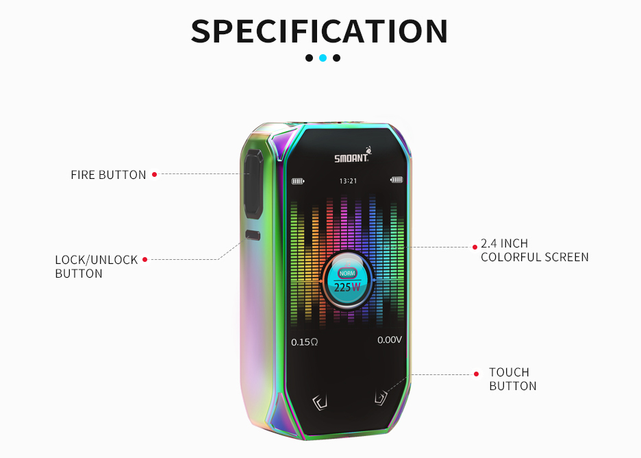 Smoant Naboo 225W Vape Kit Features 02