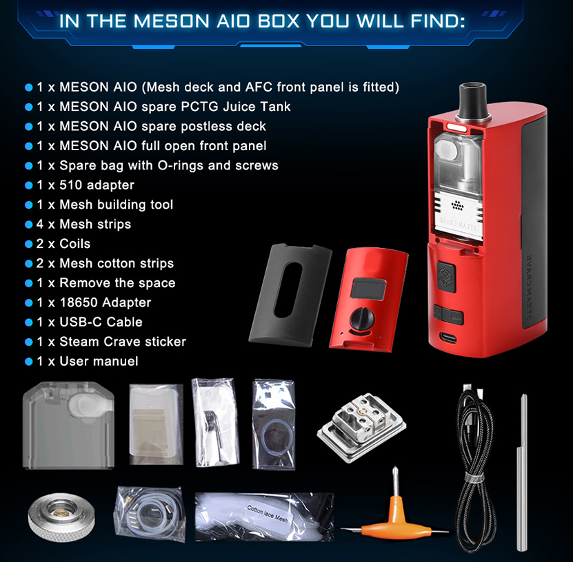 Steam Crave Meson AIO Kit Package
