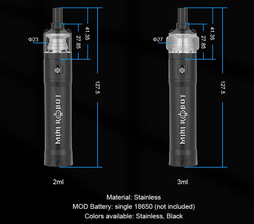 Mini Robot Combo Vape Kit Specifications