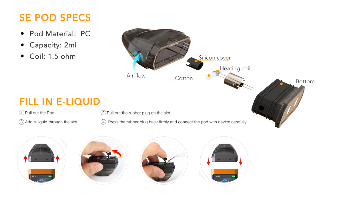 A Pod Cartridge is Designed for the Syiko SE Pod Vape Kit