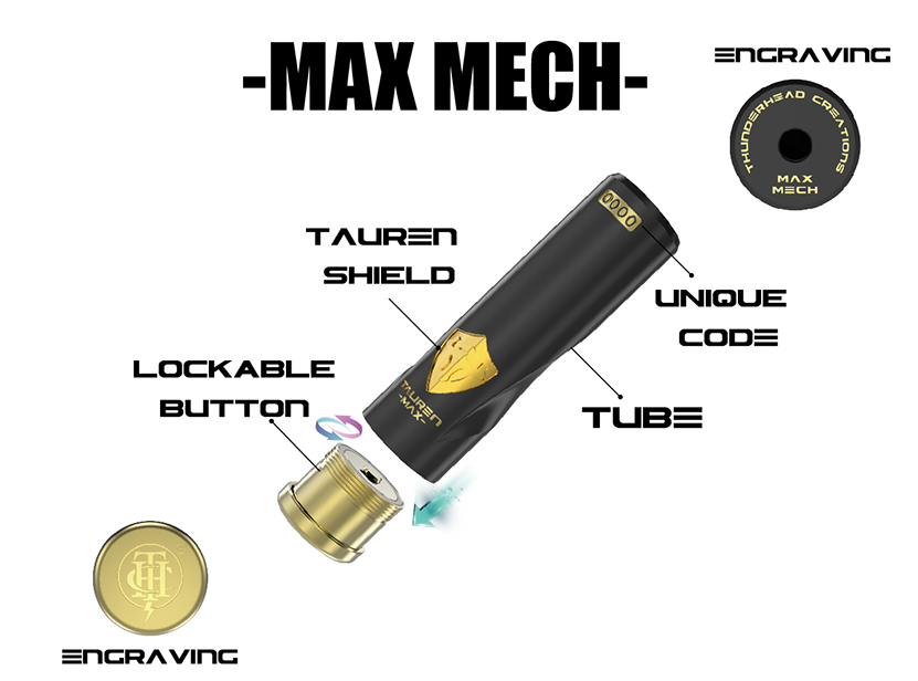 THC Tauren Max Mech Vape MOD Structure