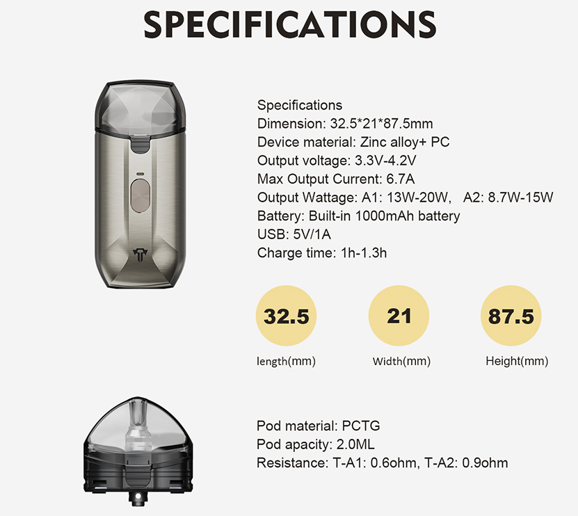 Tesla AEROLITE Pod Kit Features 01