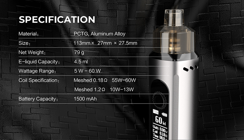 Aeglos H2 Pod Mod Kit Specifications