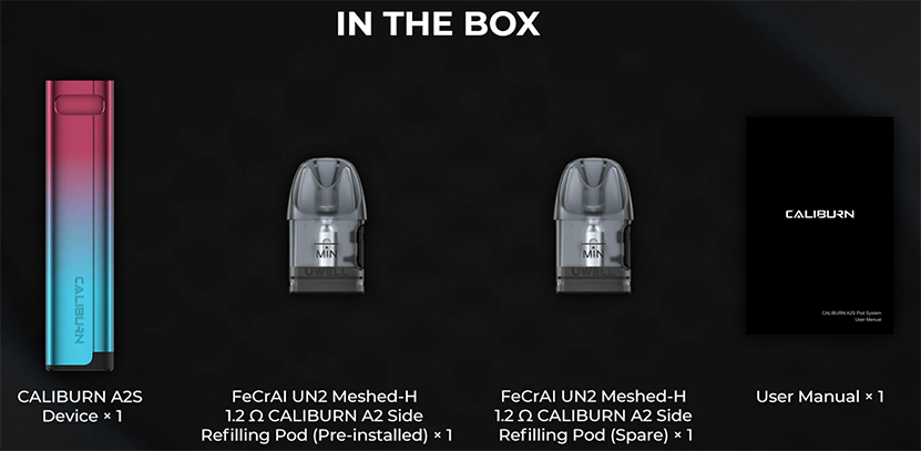 Uwell Caliburn A2S Pod System Kit Package