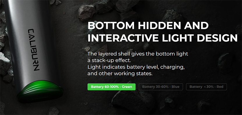 Uwell Caliburn A3 Kit Button Hidden and Interactive Light Design