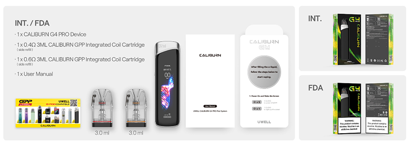 Uwell Caliburn G4 Pro Kit Package
