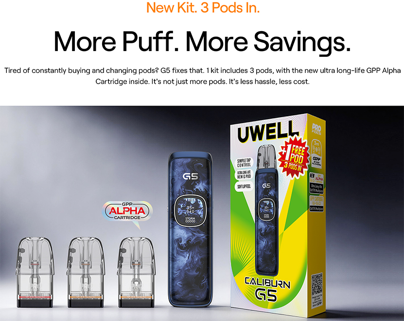 Uwell Caliburn G5 Kit with 3 Pods