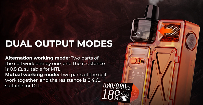 Uwell Crown M Pod Mod Kit Dual Output Modes