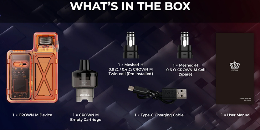 Uwell Crown M Pod Mod Kit Package