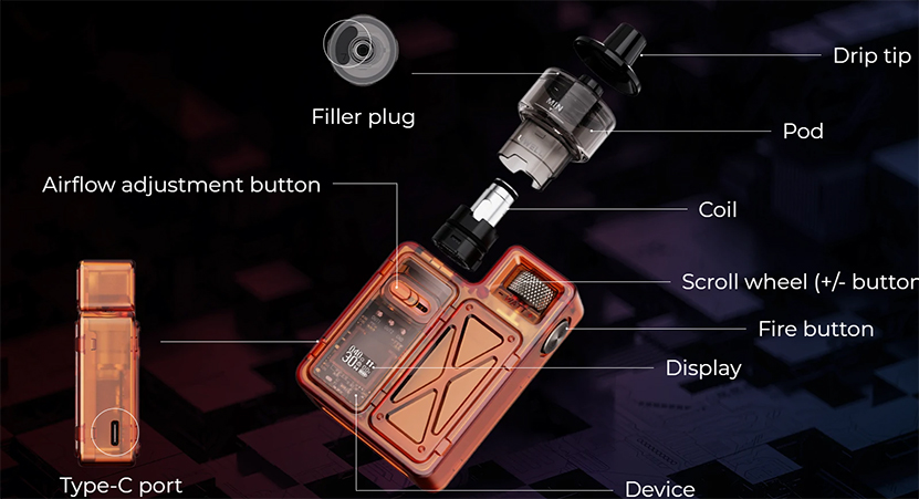 Uwell Crown M Pod Mod Kit Parts