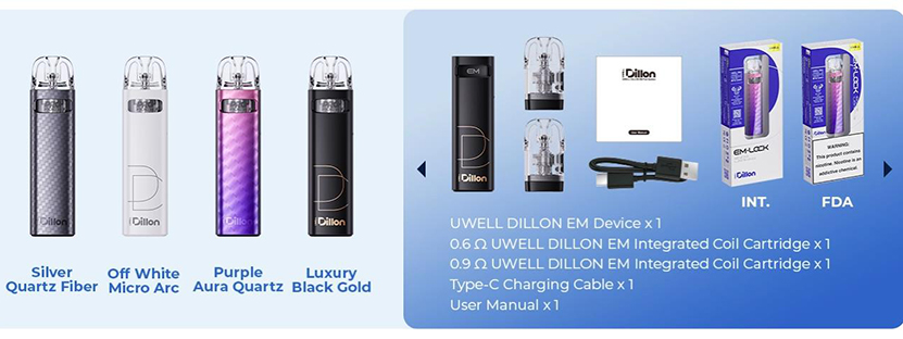 Uwell Dillon EM Pod Kit Packing List