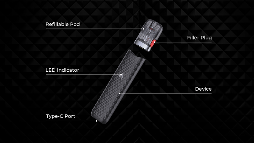 Uwell Popreel N1 Pod System Kit Components