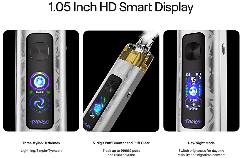 Uwell Typhos Pod Kit Smart Display