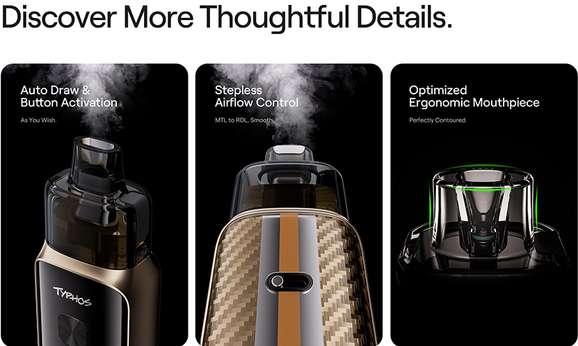 Uwell Typhos Pro Pod Kit Airflow Control