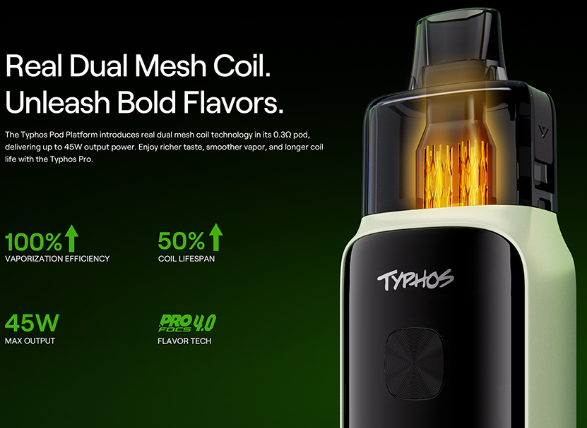 Uwell Typhos Pro Pod Kit Dual Mesh Coil