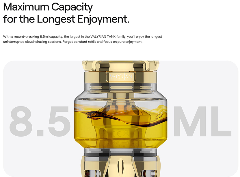 Uwell Valyrian 4 Tank Capacity