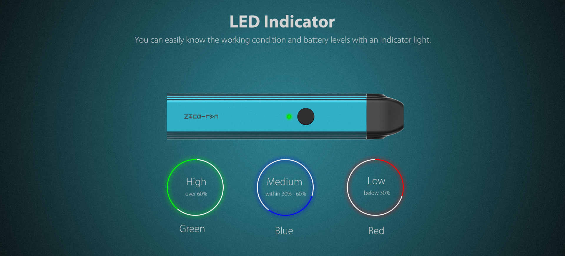 Uwell Caliburn Pod System LED jelző