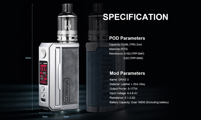 DRAG3 Kit specifications