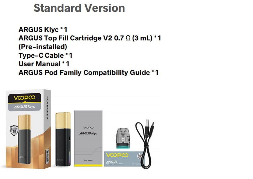 VOOPOO Argus Klyc Kit Package