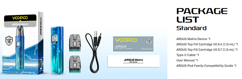 VOOPOO Argus Matrix Kit Package New