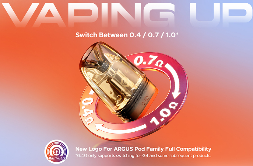 VOOPOO Argus Multi Ohm Cartridge Switch Between Multiple Coils
