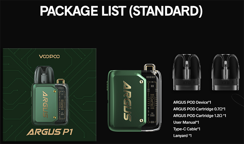 VOOPOO Argus P1 Kit PackageVOOPOO Argus P1 Kit Package