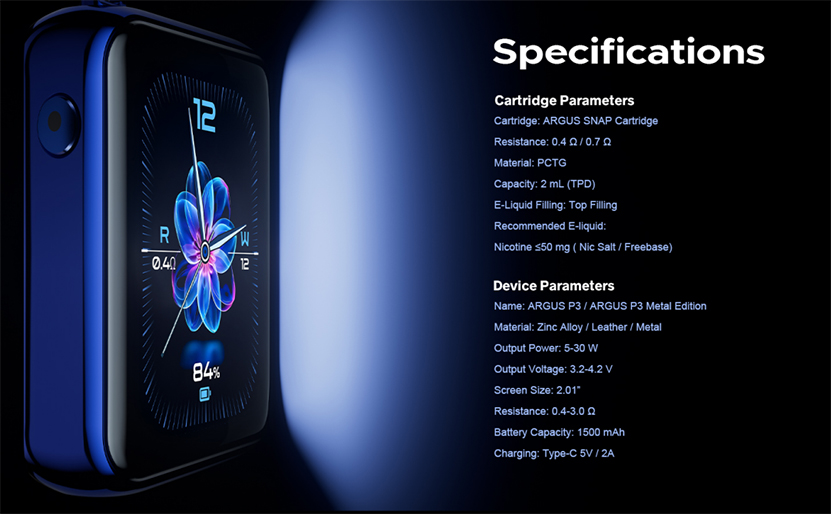 VOOPOO Argus P3 Kit Specification