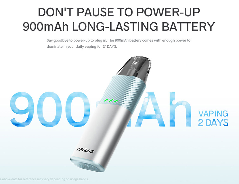 VOOPOO Argus Z Pod Kit Battery Capacity