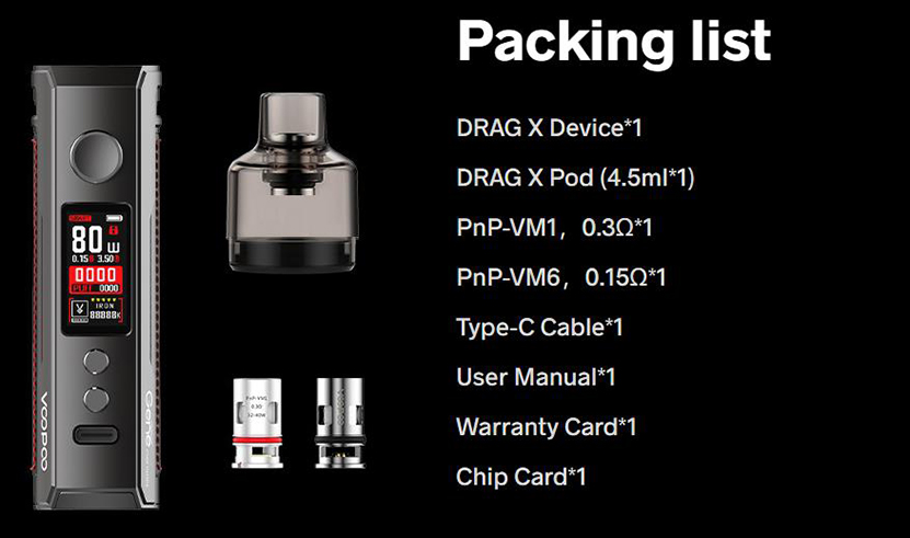 VOOPOO Drag X Kit Feature Package
