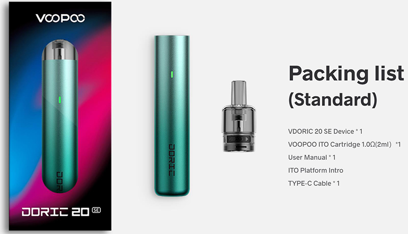 VOOPOO Doric 20 SE Kit Packing List