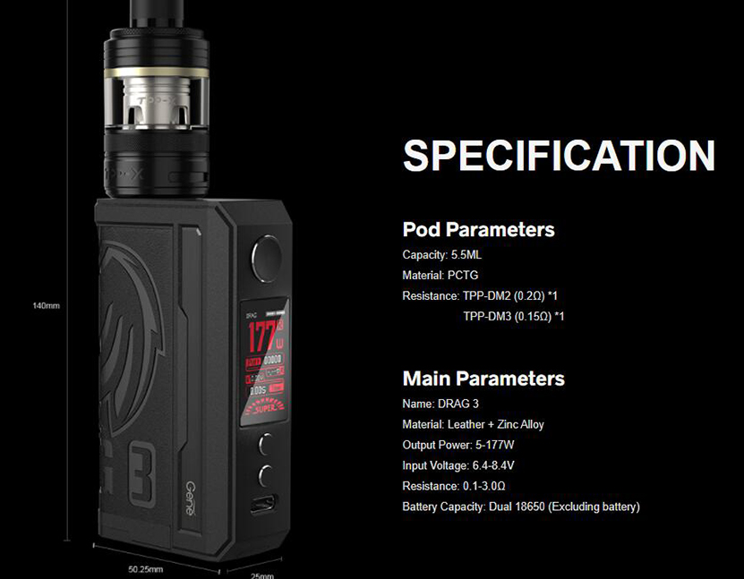 VOOPOO Drag 3 TPP-X Kit Feature 14