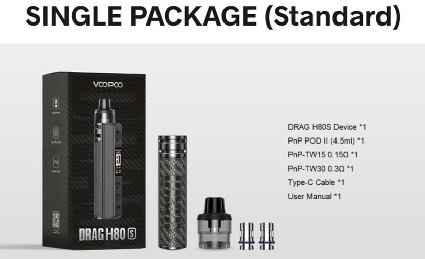 VOOPOO Drag H80S Kit Package List