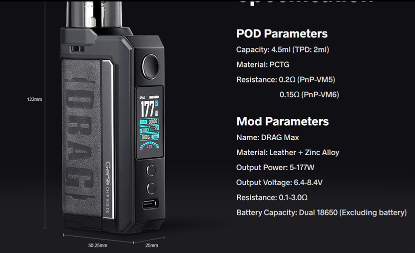 VOOPOO Drag Max Kit Feature 12