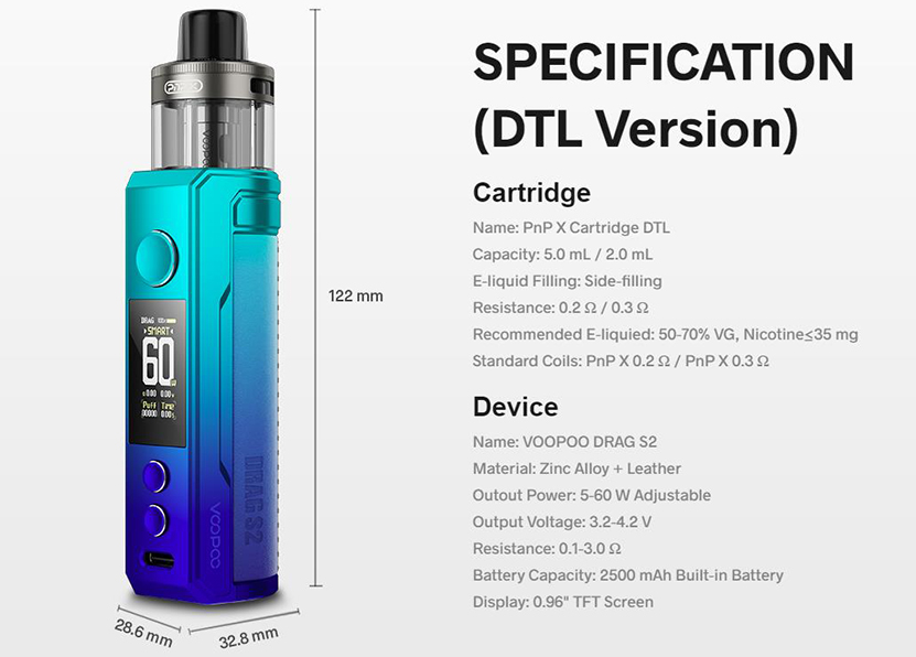 VOOPOO Drag S2 Kit Specification