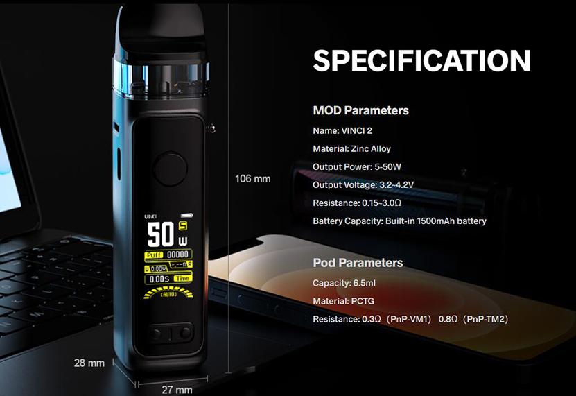 VINCI 2 Pod Cartridge Specification