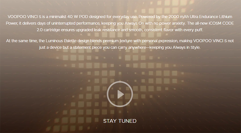 VOOPOO Vinci S Pod Kit Short Description