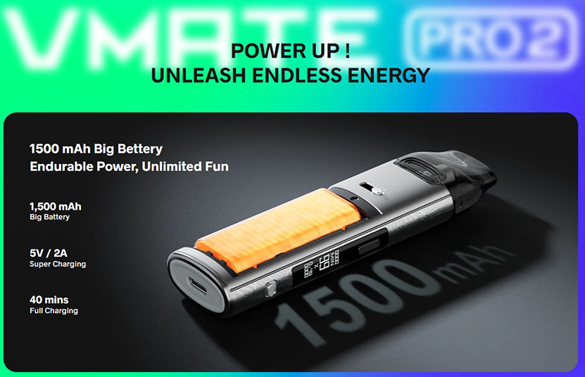VOOPOO Vmate Pro 2 Kit Battery Capacity