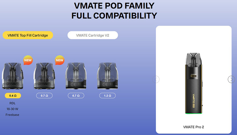 VOOPOO Vmate Pro 2 Kit Compatible Pod