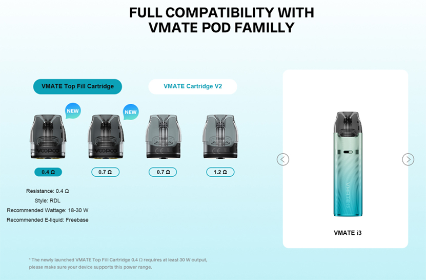 VOOPOO Vmate i3 Pod Kit Compatible