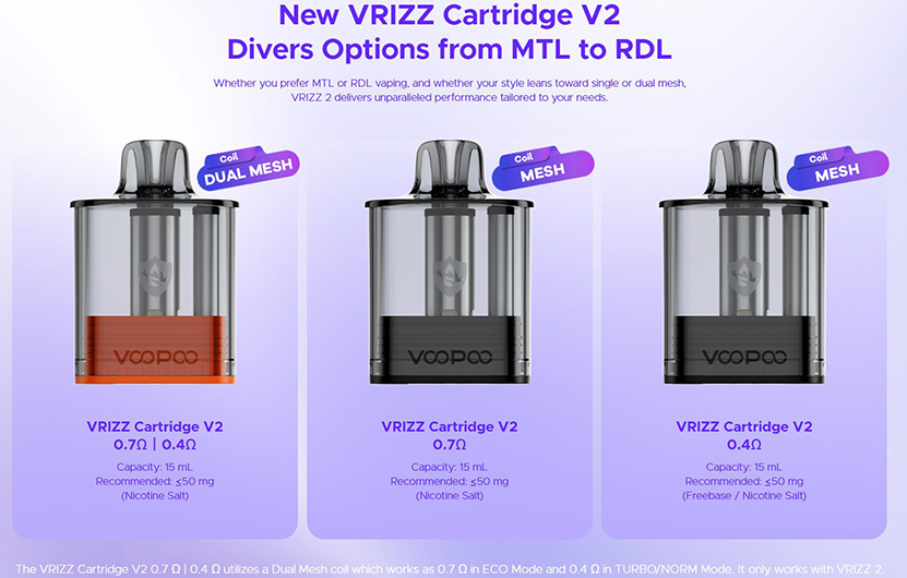 VOOPOO Vrizz 2 Pod Kit Dual Mesh Tech