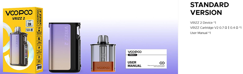 VOOPOO Vrizz 2 Pod Kit Packing List