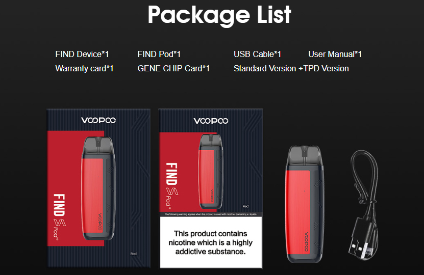 VOOPOO Find Vape Kit Package