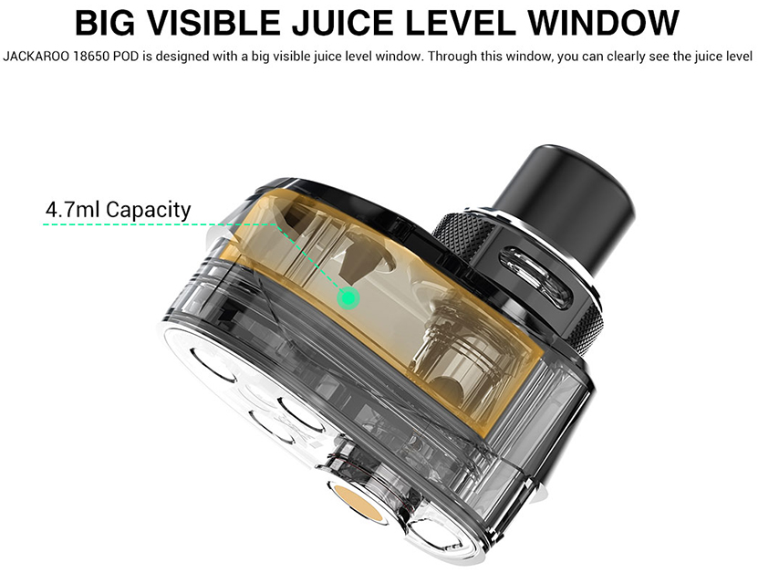 Vandy Vape Jackaroo 18650 Pod Kit Visible Pod Capacity